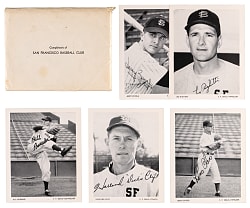 1953 San Francisco Seals Team Issue Photo Pack Near Complete Set (24/25) with Original Mailer Envelope