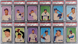 1953 Mother's Cookies Pacific Coast League Near Complete Set (59/63) with (12) PSA Graded Including (11) PSA MINT 9