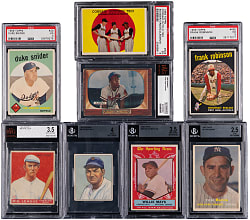 1933-1962 Hall of Fame & Star Graded Collection (14) with Aaron, Clemen & Mays