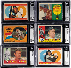 1960 Topps Hall of Fame BVG Graded Group (6) with Aaron, Mays & McCovey Rookie