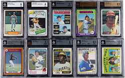 1970-1999 Hall of Fame, Star & Rookie Graded Collection (58) with 1975 Topps #228 George Brett Rookie BVG NM 7