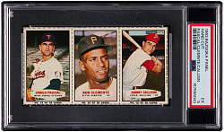 1963 Bazooka Hand Cut Panel #13 Pascual/#14 Clemente/#15 Callison PSA EX 5