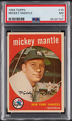 1959 Topps #10 Mickey Mantle PSA NM 7