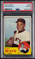1963 Topps #300 Willie Mays PSA NM-MT 8