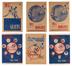 1947-1957 New York Yankees/New York Giants/Brooklyn Dodgers Program Collection (43) with Mantle, DiMaggio, Mays & Robinson