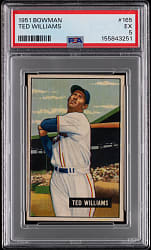 1951 Bowman #165 Ted Williams PSA EX 5