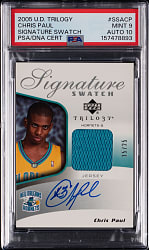 2005-2006 UD Trilogy Basketball Signature Swatch Chris Paul Autographed Rookie #/25 PSA MINT 9/Auto 10