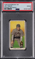 1909-1911 T206 White Border Joe Tinker Hands on Knees PSA GOOD 2 - Sovereign 150 Back