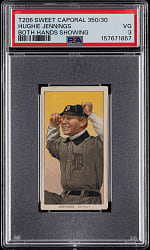 1909-1911 T206 White Border Hughie Jennings Both Hands Showing PSA VG 3