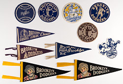 1940s-1950s Brooklyn Dodgers Mini-Pennant & Patch Collection (11)