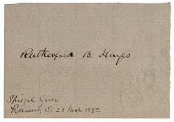 Rutherford B. Hayes Cut Signature with Beckett LOA