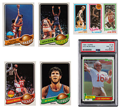 1979-1981 Topps Football & Basketball Hall of Fame Group (6) with 1981 Topps Joe Montana PSA 8 Rookie