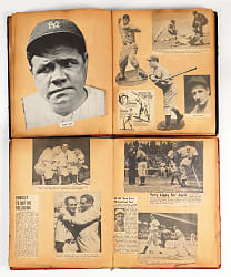 Circa 1930s Baseball Scrapbook Collection (8) with Babe Ruth & Lou Gehrig - Loaded with Pre-War Material