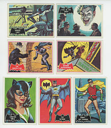 1966 Topps Batman Complete/Near Complete Sets (3) with (134/143) Cards Including Black Bat #1 The Batman
