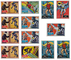 1966 Topps Batman Collection (325+) with Black, Blue & Red Bat Near Complete & Partial Sets Including #1 The Batman