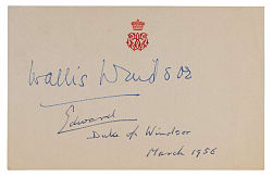 1956 King Edward VIII & Wallis Duchess of Windsor Dual-Signed Royal Cut