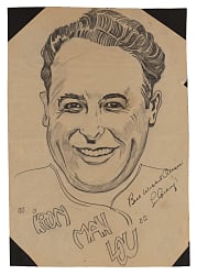 Lou Gehrig Signed Original Pencil Portrait Sketch - Full JSA LOA
