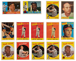 1958-1961 Baseball Hall of Fame & Others Group (35) with (10) Musial, (5) Aaron & (4) Mantle