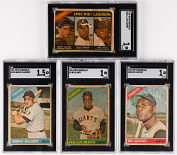 1966 Topps Venezuelan Hall of Fame SGC Graded Group (4) with Roberto Clemente & Willie Mays