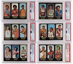 1971-1972 Topps Trios Basketball Stickers PSA Graded Collection (13) with Hall of Famers