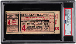 1939 World Series Game 4 New York Yankees vs. Cincinnati Reds Ticket Stub PSA FAIR 1.5 - Yankees Clinch 8th World Series Title!