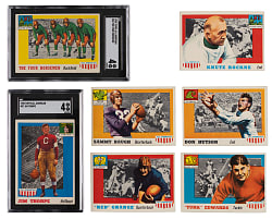 1955 Topps All-American Collection (72) with Partial Set (68/100) including Jim Thorpe & The Four Horsemen SGC VG/EX 4 Graded Pair