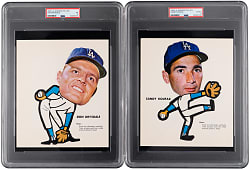 1963 Los Angeles Dodgers Pin-Ups Complete PSA Graded Set (10) with Original Envelope