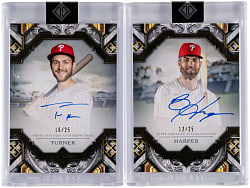 2025 Topps Transcendent Philadelphia Phillies Autographed #/25 Pair with Bryce Harper & Trea Turner