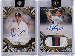 2025 Topps Transcendent Atlanta Braves Hall of Fame Autographed #/25 Pair with Chipper Jones & Greg Maddux