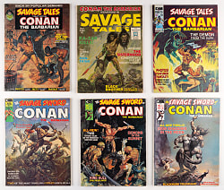 1971-1975 Marvel Conan, Kull & Ka-Zar Comic Magazines (21) with Savage Tales #1 First Man-Thing