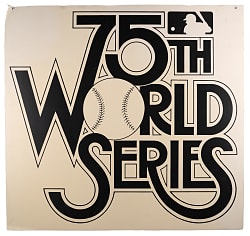 1978 75th World Series Broadcast Sign - New York Yankees vs. Los Angeles Dodgers