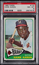 1965 Topps #170 Hank Aaron PSA NM-MT 8