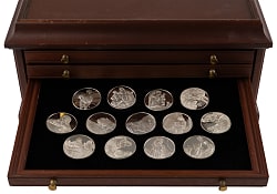 1972-1976 Franklin Mint The Genius of Rembrandt 2.08 Troy Ounce Sterling Silver Proof Medal Set (50) with Display Cabinet - 104 Ounces Sterling Total