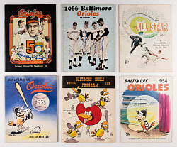 1954-1983 Baltimore Orioles Yearbook & Significant Programs (24) with 1954 Inaugural Yearbook Plus All-Star & World Series Examples