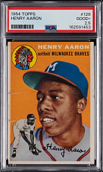 1954 Topps #128 Hank Aaron Rookie PSA GOOD+ 2.5