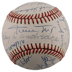 Multi-Signed Negro League Hall of Fame & Star Baseball (20) with Mays, Dandridge & Leonard - JSA LOA