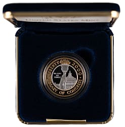 2000 Library of Congress $10 Gold/Platinum Bimetallic Coin with Case & COA