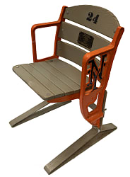 Vintage Polo Grounds Stadium Seat with Iron NY Logo Armrest End