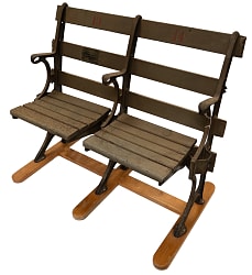 Vintage Pittsburgh Forbes Field Stadium Seat Double