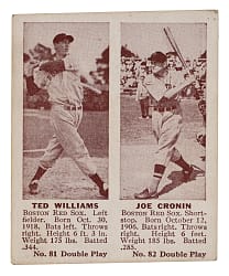 1941 R330 Double Play #81 Ted Williams/#82 Joe Cronin