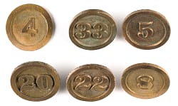 Vintage Memorial Stadium Brass Aisle Markers Collection (41) with All (6) Orioles Retired Jersey Numbers