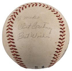 Exceedingly Rare Clint Courtney Single-Signed ONL/Giles Baseball - JSA LOA