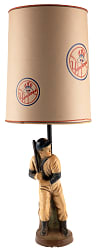 1963 Quartite Creative Corp. New York Yankees Chalkware Batter Statue Lamp with Lampshade