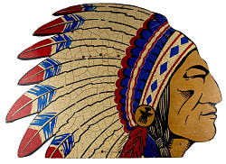 Stunning 1940s-1952 Boston Braves Native American Chief Wooden Point-of-Sale Sign