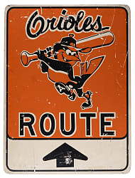 1970s-1980s Baltimore Orioles Memorial Stadium Metal Street Sign