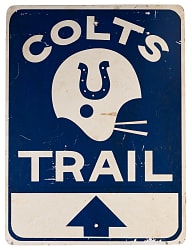 1970s-1980s Baltimore Colts Memorial Stadium Metal Street Sign