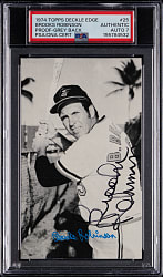 Signed 1974 Topps Deckle Edge #25 Brooks Robinson Gray Back Proof PSA/DNA Authentic with Auto Grade 7 - Population 1