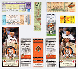 1971-2007 Cal Ripken Jr. Milestone Tickets (21) with Streak Milestones, Last Home Run, Last Hit & Rare 1971 Bat Boy!