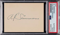 Extremely Bold Al Simmons Cut Signature PSA/DNA Authentic