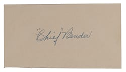 Chief Bender Cut Signature with Full JSA LOA